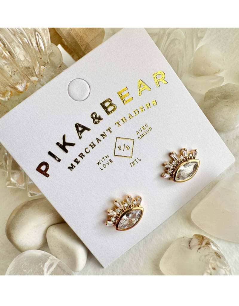 Pika & Bear Knyosis Eye Stud Earrings with Baguettes by Pika & Bear
