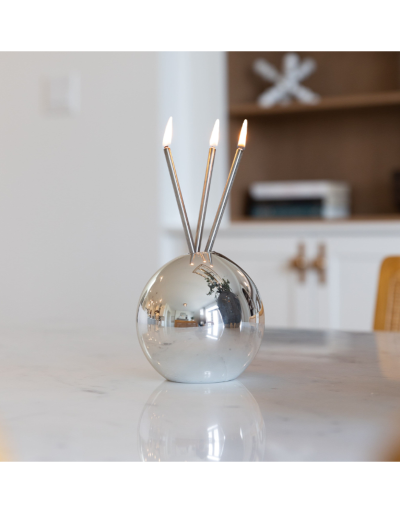 Everlasting Candle Co Neva Vase in Silver Metallic by Everlasting Candle Co.