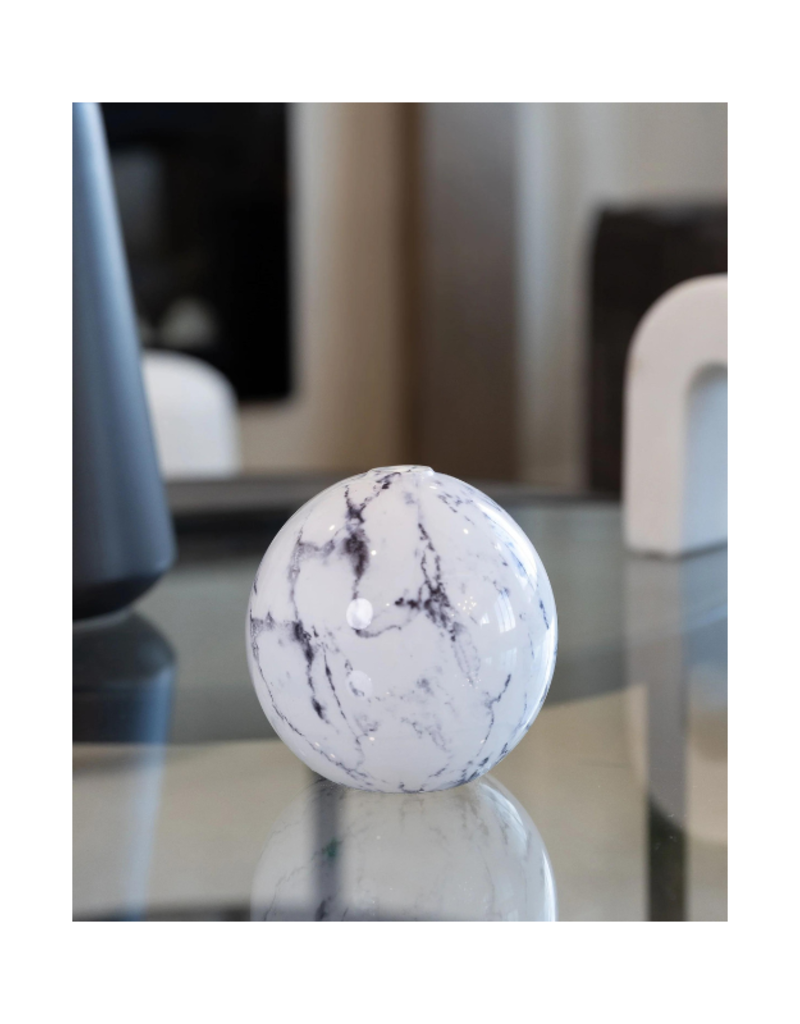 Everlasting Candle Co Neva Vase in White Marble by Everlasting Candle Co.