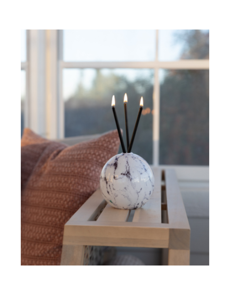 Everlasting Candle Co Neva Vase in White Marble by Everlasting Candle Co.