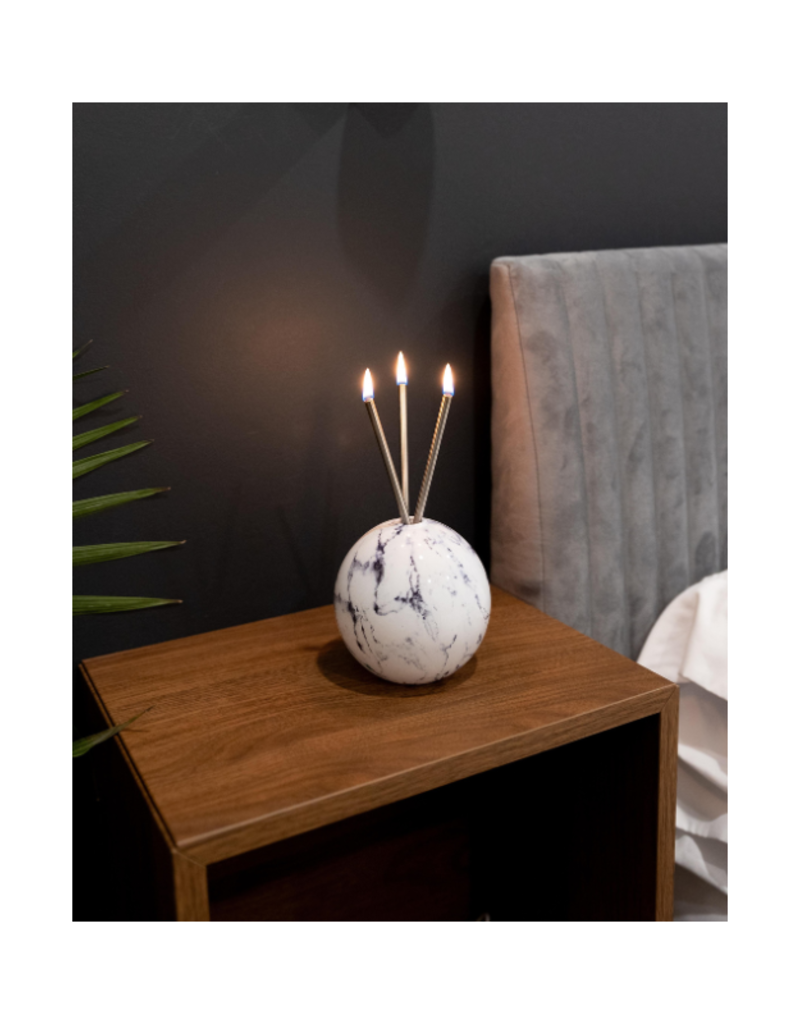 Everlasting Candle Co Neva Vase in White Marble by Everlasting Candle Co.