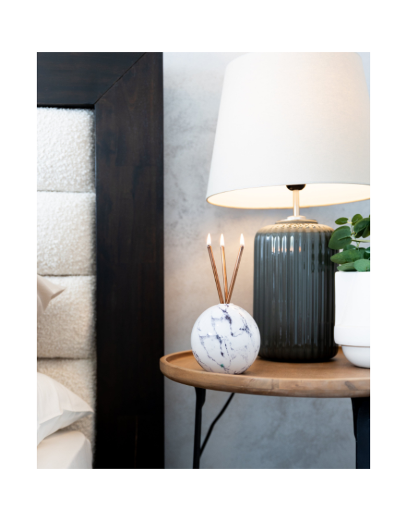 Everlasting Candle Co Neva Vase in White Marble by Everlasting Candle Co.