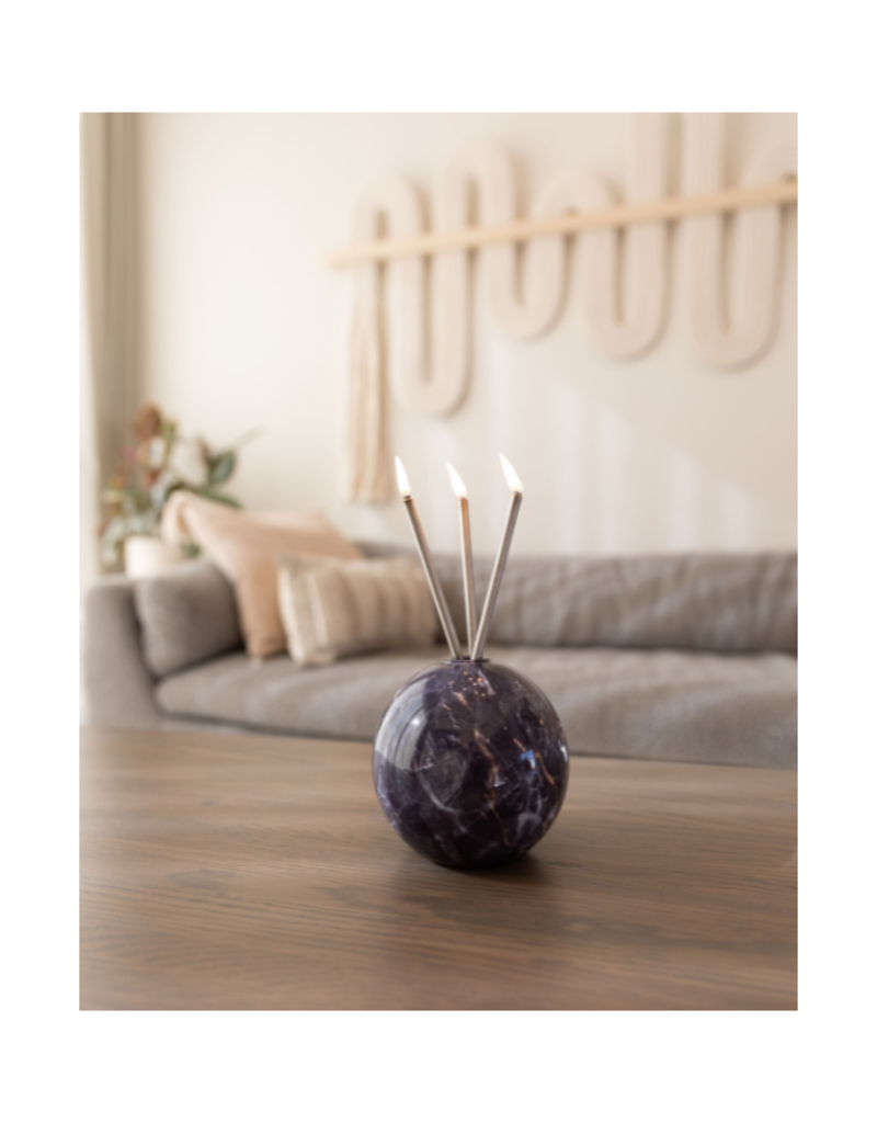 Everlasting Candle Co Neva Vase in Charcoal Marble by Everlasting Candle Co.