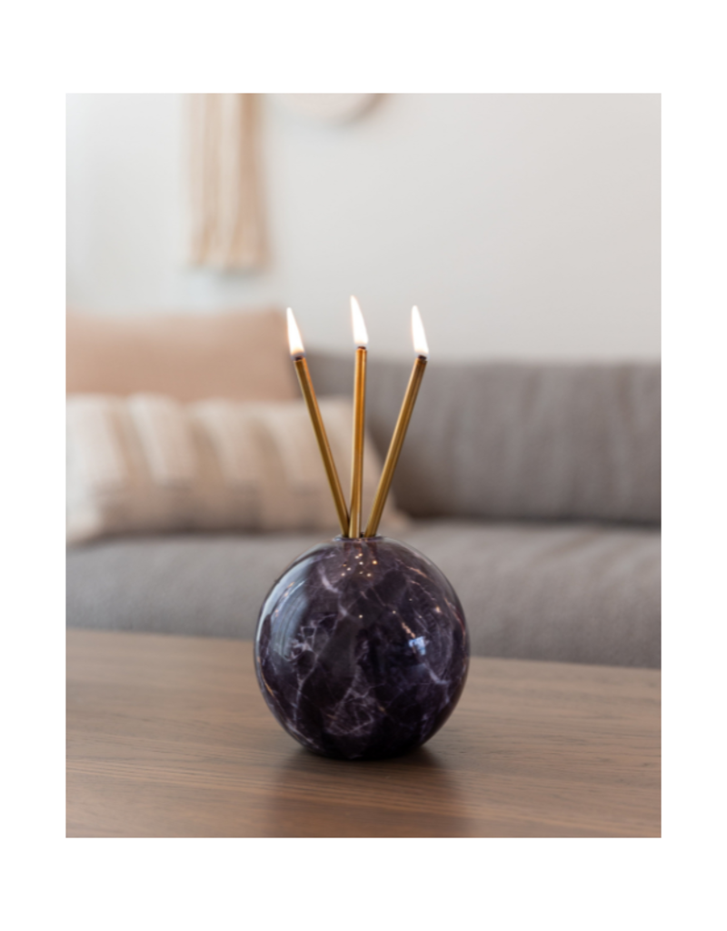 Everlasting Candle Co Neva Vase in Charcoal Marble by Everlasting Candle Co.