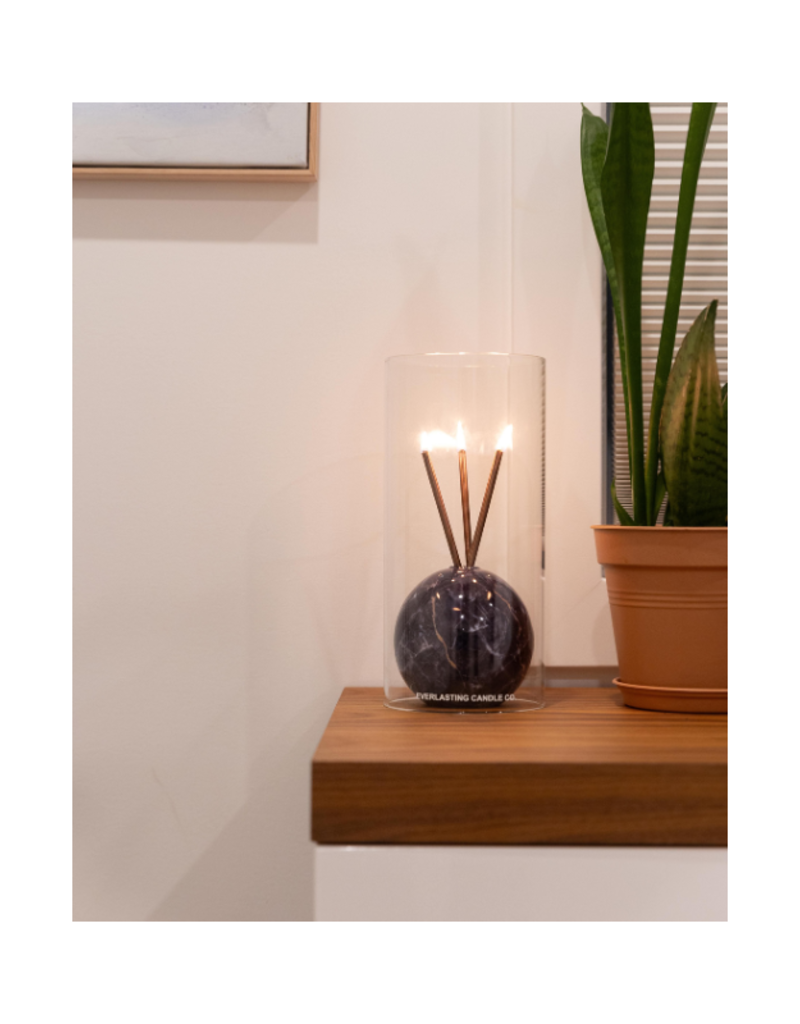 Everlasting Candle Co Neva Vase in Charcoal Marble by Everlasting Candle Co.