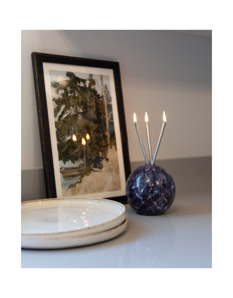 Everlasting Candle Co Neva Vase in Charcoal Marble by Everlasting Candle Co.