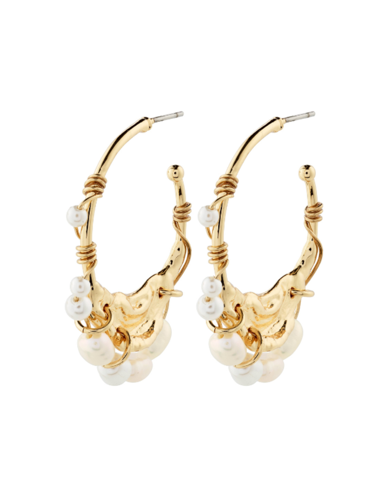 PILGRIM Focus Hoop Earrings in Gold by Pilgrim