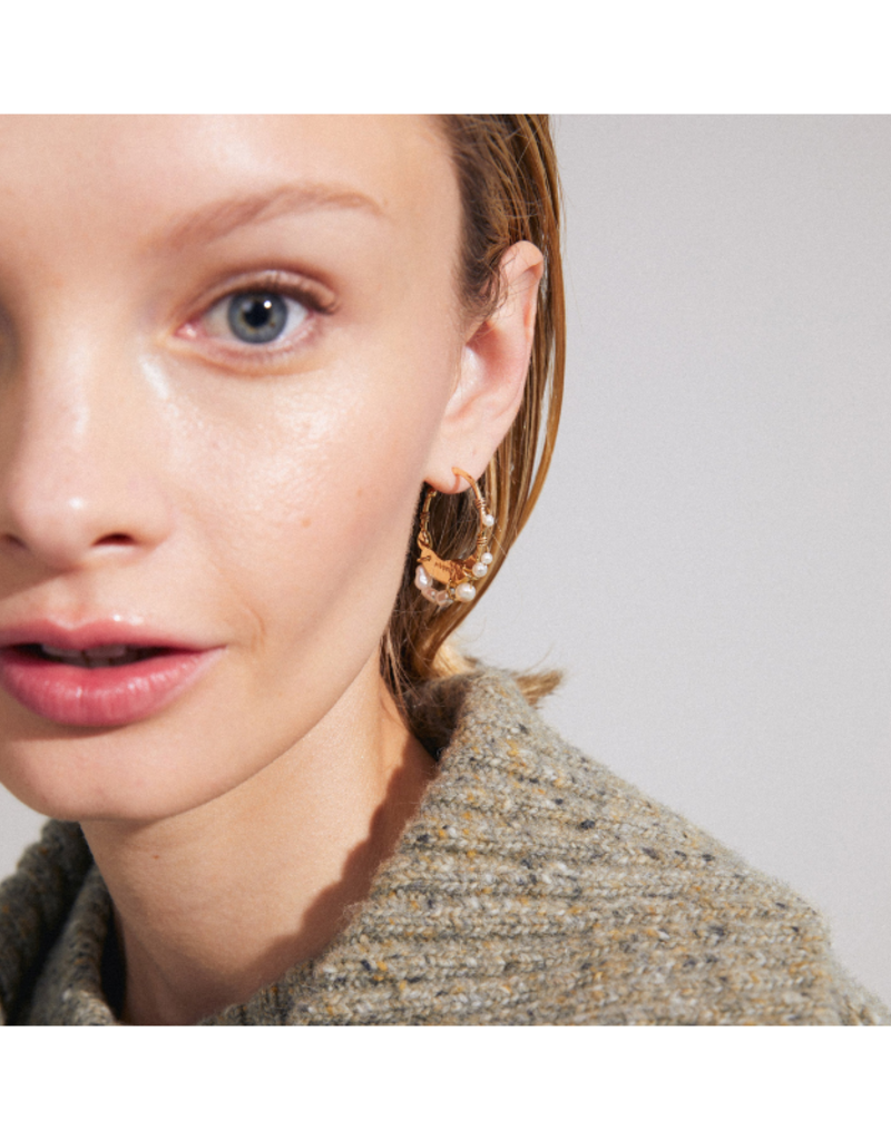 PILGRIM Focus Hoop Earrings in Gold by Pilgrim