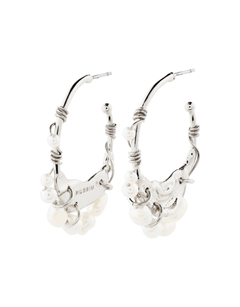 PILGRIM Focus Hoop Earrings in Silver by Pilgrim