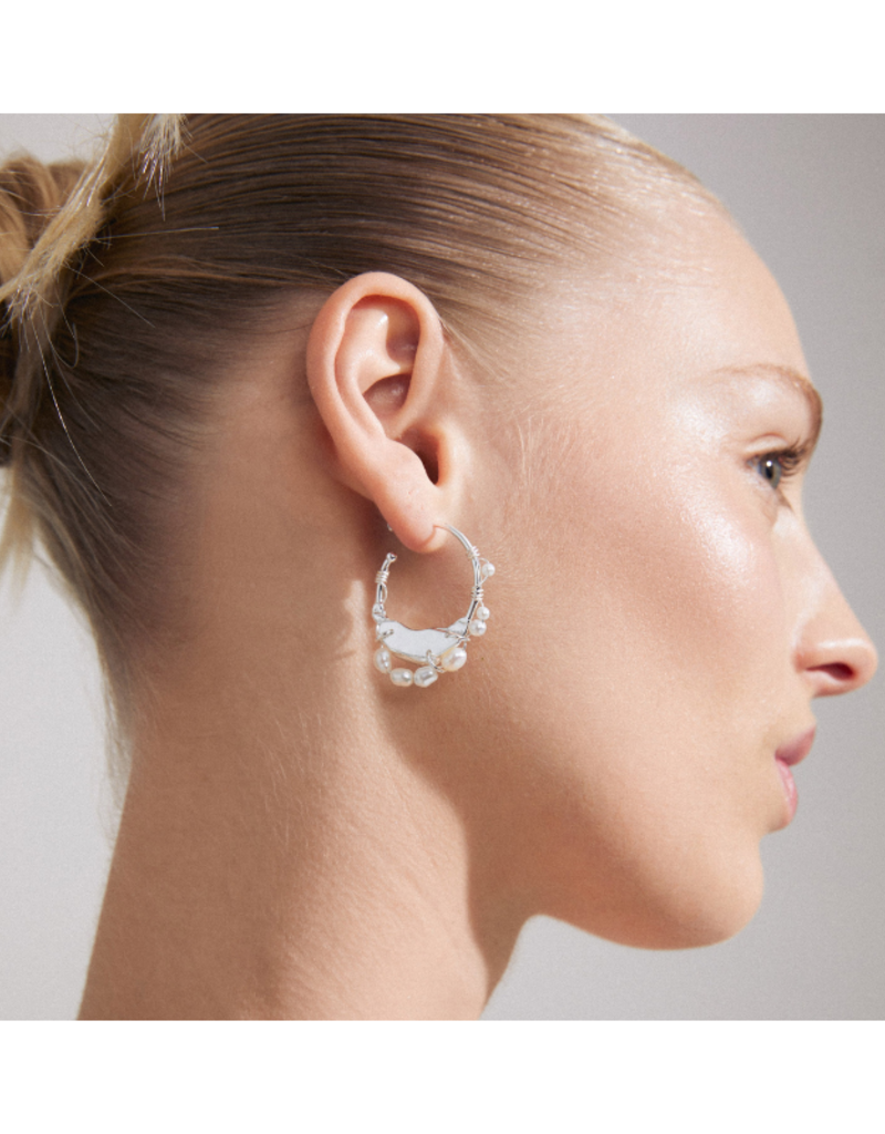 PILGRIM Focus Hoop Earrings in Silver by Pilgrim