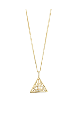 PILGRIM Focus Chain Necklace with Tri Pendant in Gold by Pilgrim