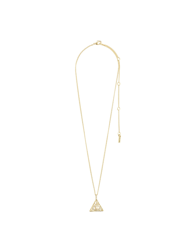 PILGRIM Focus Chain Necklace with Tri Pendant in Gold by Pilgrim