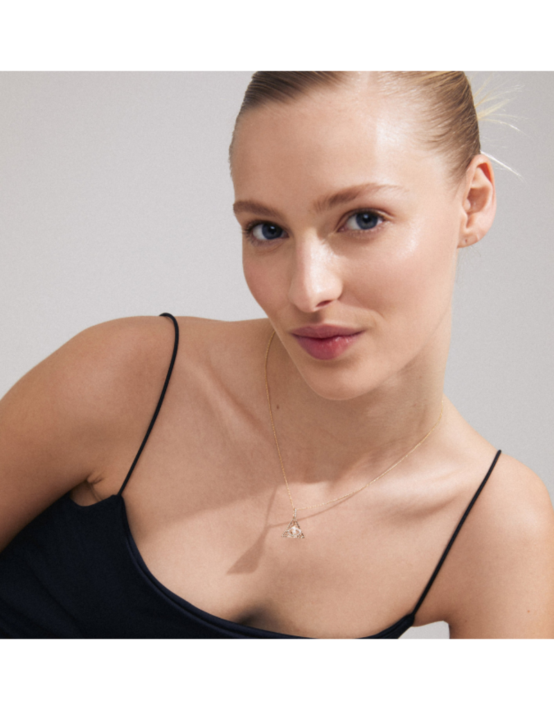 PILGRIM Focus Chain Necklace with Tri Pendant in Gold by Pilgrim