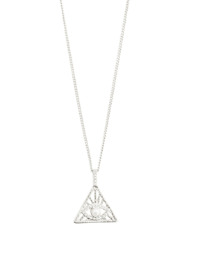 PILGRIM Focus Chain Necklace with Tri Pendant in Silver by Pilgrim