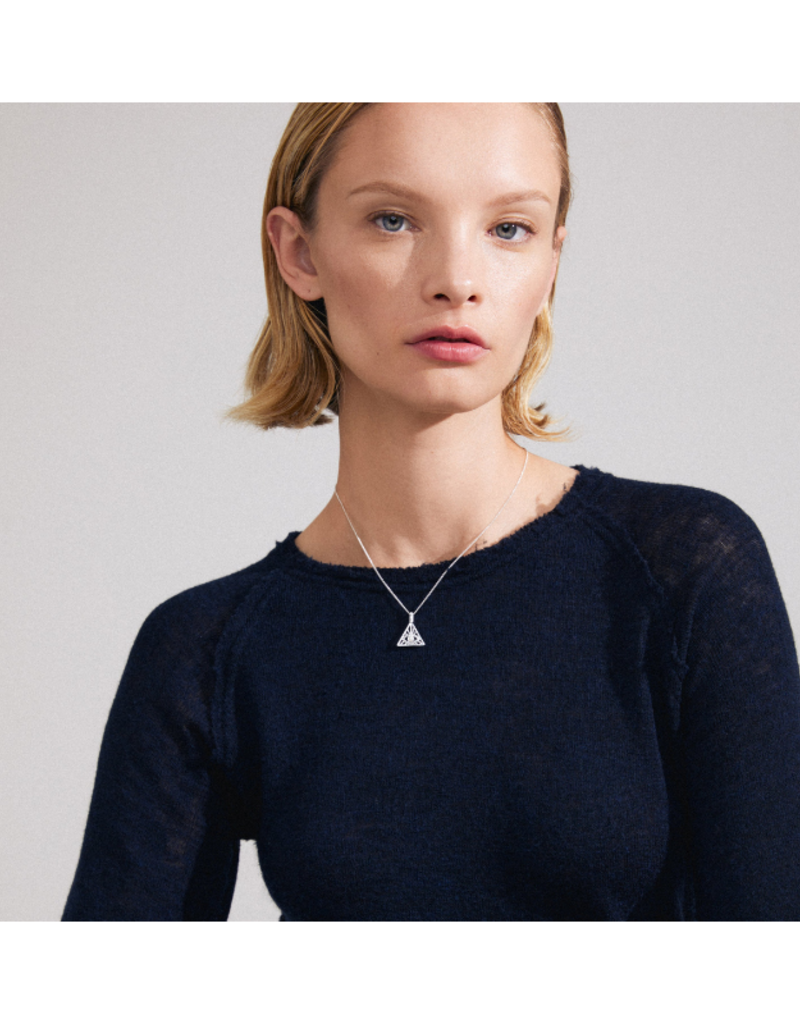 PILGRIM Focus Chain Necklace with Tri Pendant in Silver by Pilgrim