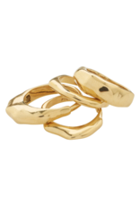 PILGRIM Asher 4-in-1 Ring Set in Gold by Pilgrim