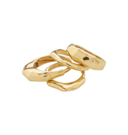 PILGRIM Asher 4-in-1 Ring Set in Gold by Pilgrim