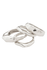 PILGRIM Asher 4-in-1 Ring Set in Silver by Pilgrim