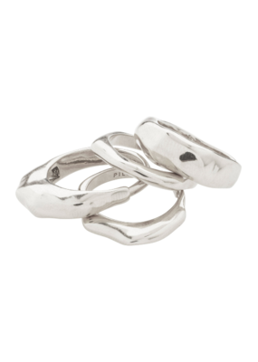 PILGRIM Asher 4-in-1 Ring Set in Silver by Pilgrim