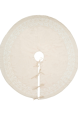 Indaba Trading Cream Linen Suzani Tree Skirt