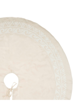Indaba Trading Cream Linen Suzani Tree Skirt