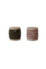 Creative Co-Op Olive or Dusty Pink Velvet Ribbon Spool