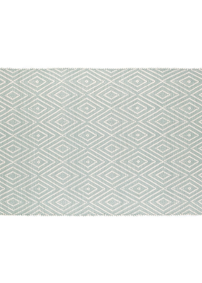 Dash & Albert LAST ONE - Dash & Albert Diamond Light Blue/Ivory Indoor Outdoor Rug 2.5' x 8'