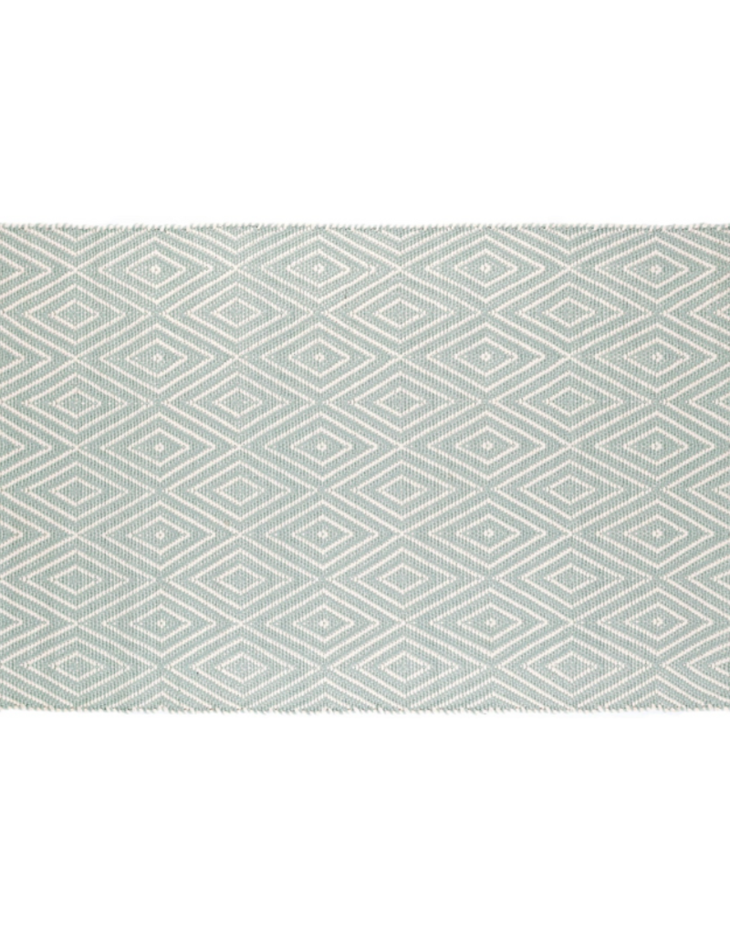 Dash & Albert LAST ONE - Dash & Albert Diamond Light Blue/Ivory Indoor Outdoor Rug 2.5' x 8'