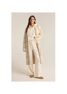Z Supply Mason Windowpane Coat in Sea Salt by Z Supply