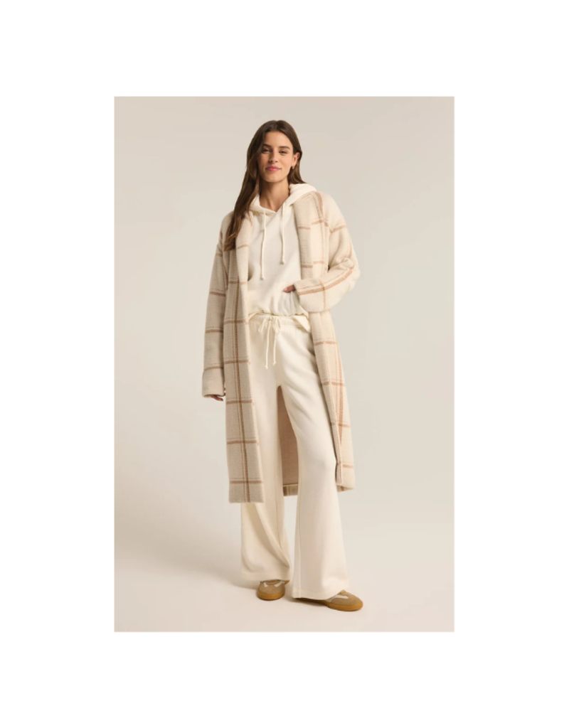 Z Supply Mason Windowpane Coat in Sea Salt by Z Supply