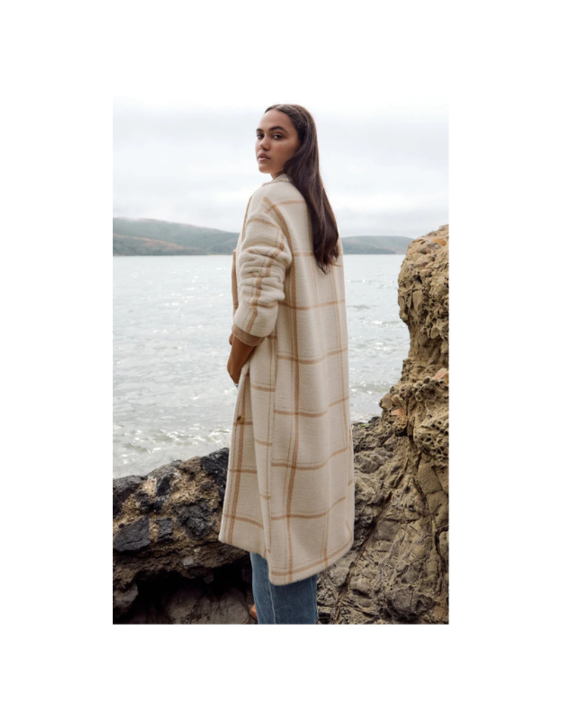 Z Supply Mason Windowpane Coat in Sea Salt by Z Supply