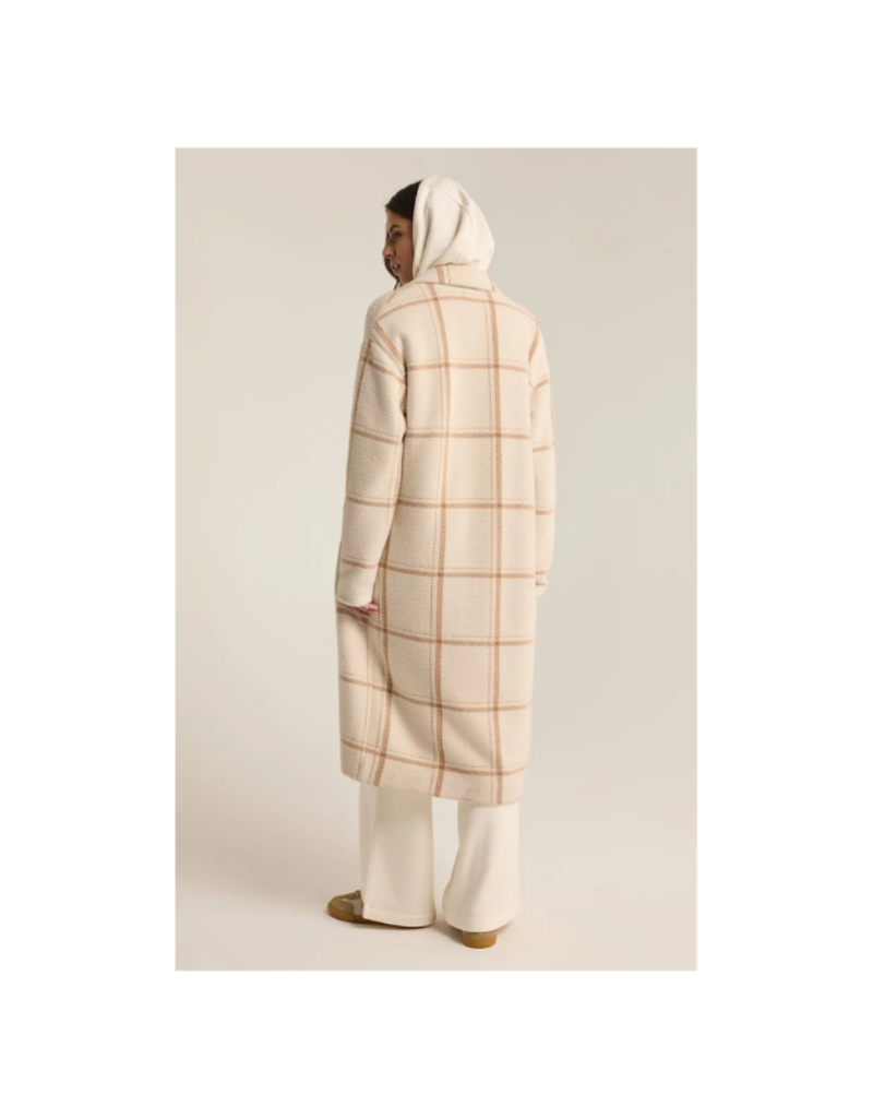 Z Supply Mason Windowpane Coat in Sea Salt by Z Supply