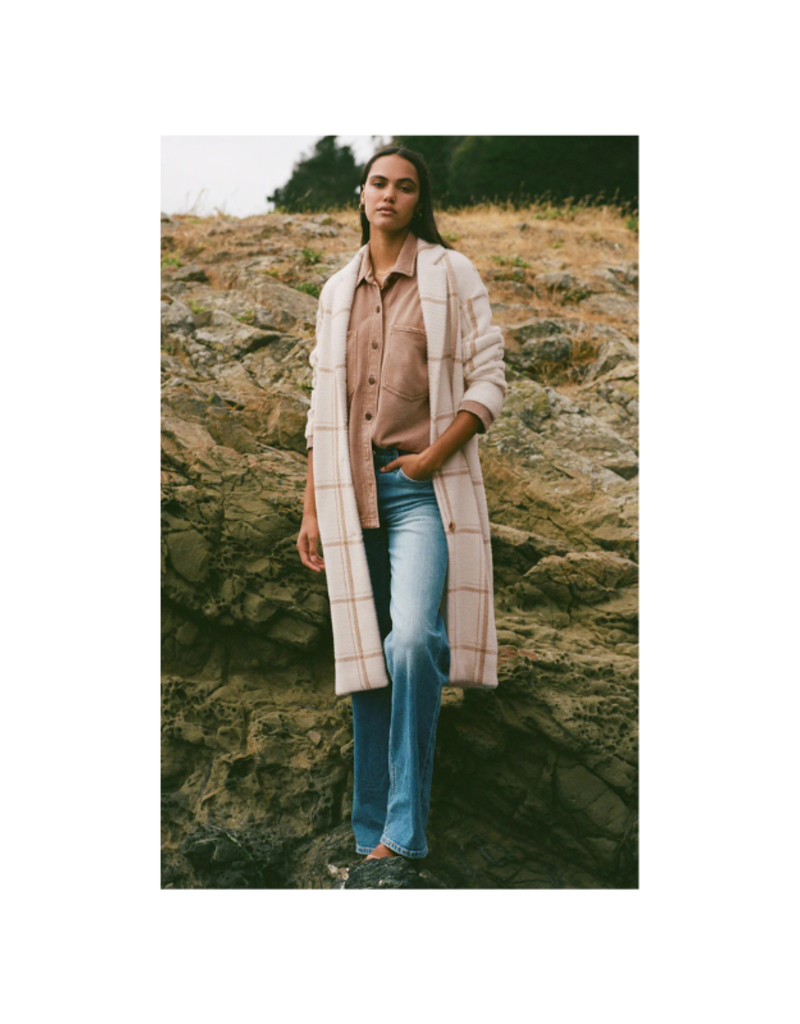 Z Supply Mason Windowpane Coat in Sea Salt by Z Supply