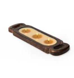 Himalayan Trading Post 3-Wick Grapefruit Pine Wooden Candle Tray by Himalayan Handmade Candle