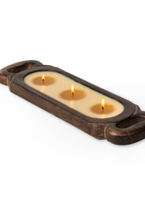 Himalayan Trading Post 3-Wick Grapefruit Pine Wooden Candle Tray by Himalayan Handmade Candle
