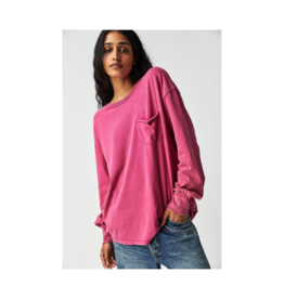 Free People Fade Into You Long Tee in Vivacious by Free People
