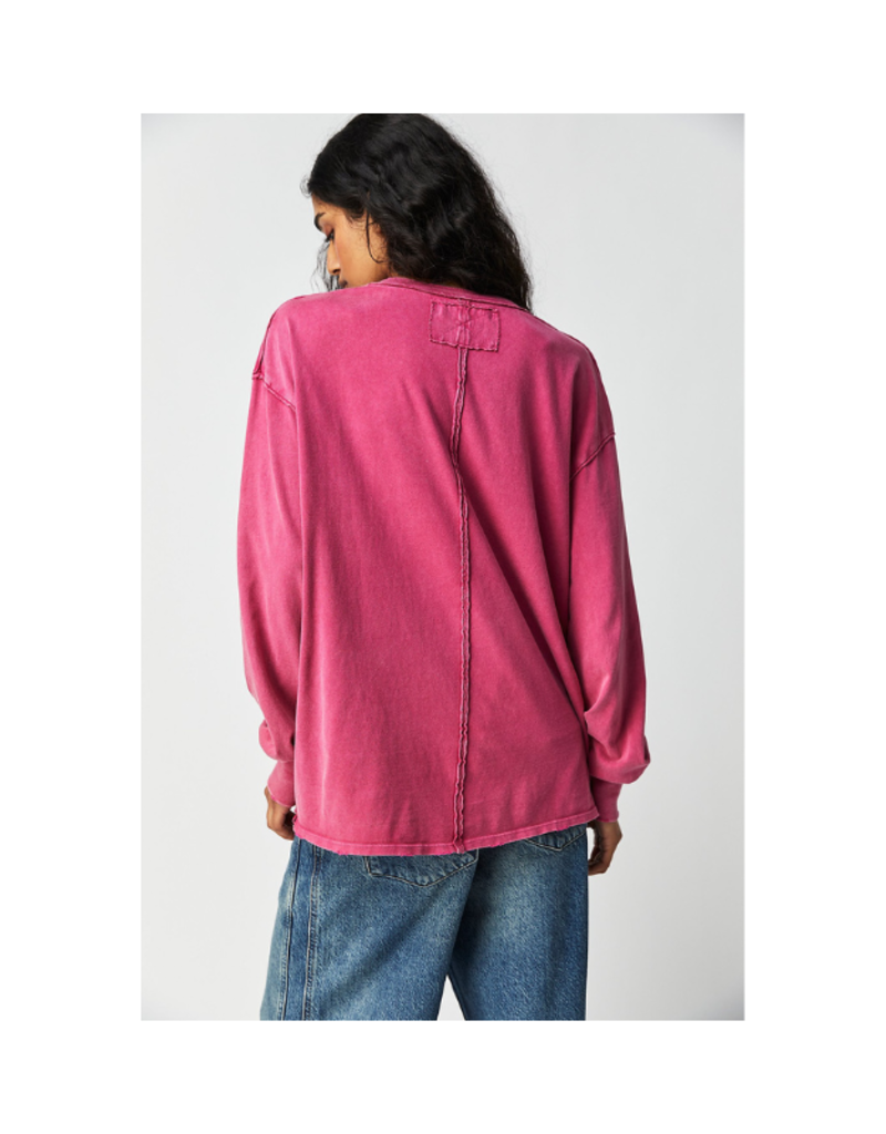 Free People Fade Into You Long Tee in Vivacious by Free People