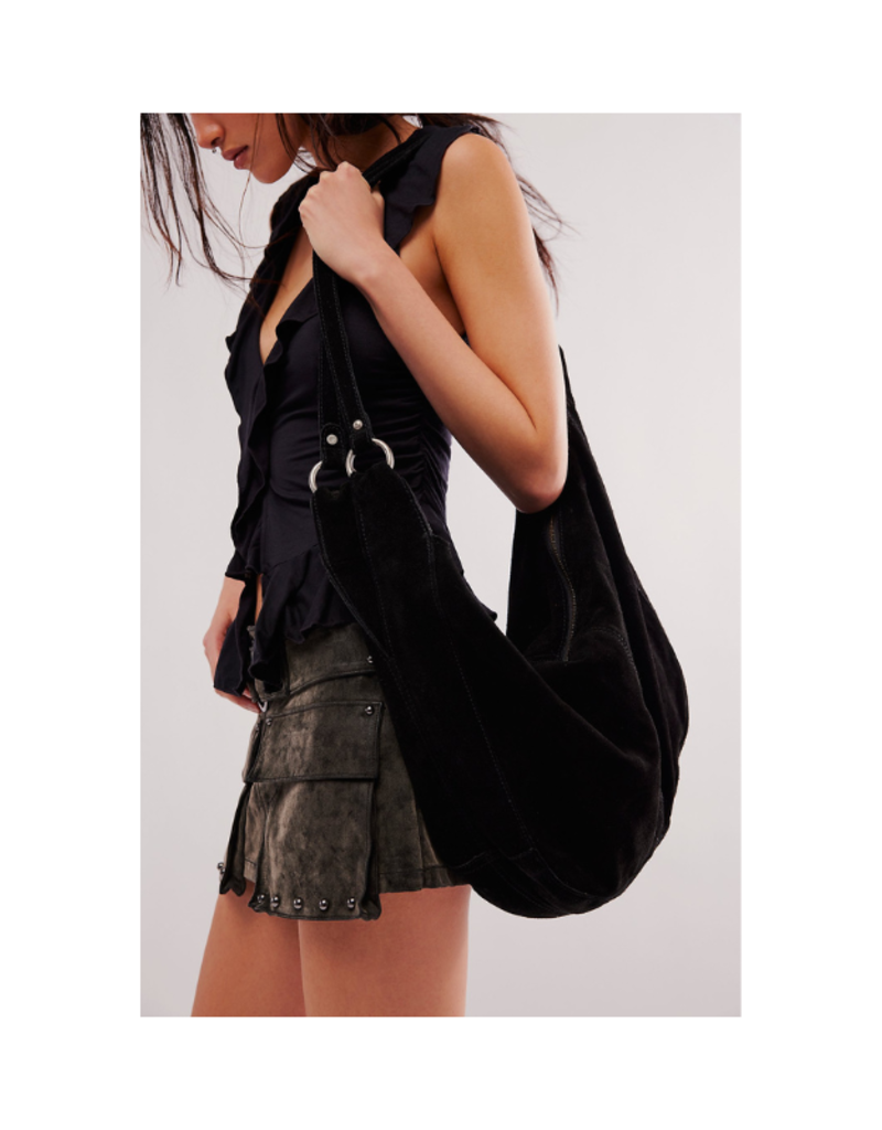 Free People Roma Suede Tote in Black by Free People