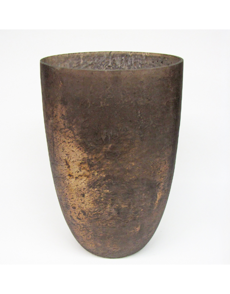 Narrow Antique Silver Vase with Faux Tree