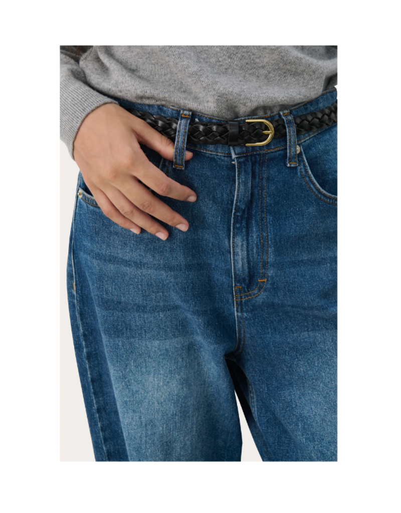 Part Two Mari Belt in Black Metallic by Part Two