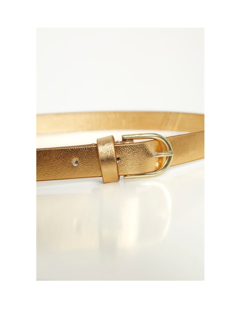 Part Two Finna Belt in Gold Leather by Part Two