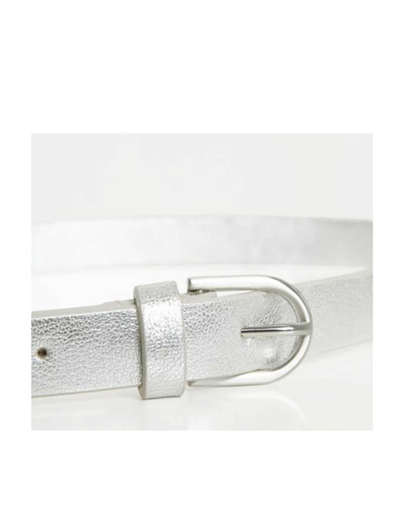 Part Two Finna Belt in Silver Leather by Part Two