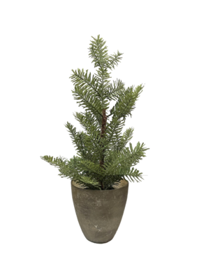 Wide Antique Silver Vase with Faux Tree