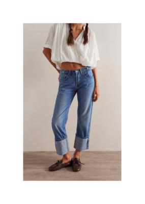 Free People Slim Shade Selvedge Jean in True Blue by Free People