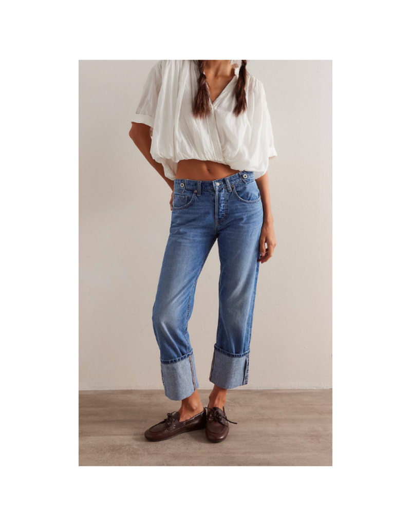 Free People Slim Shade Selvedge Jean in True Blue by Free People