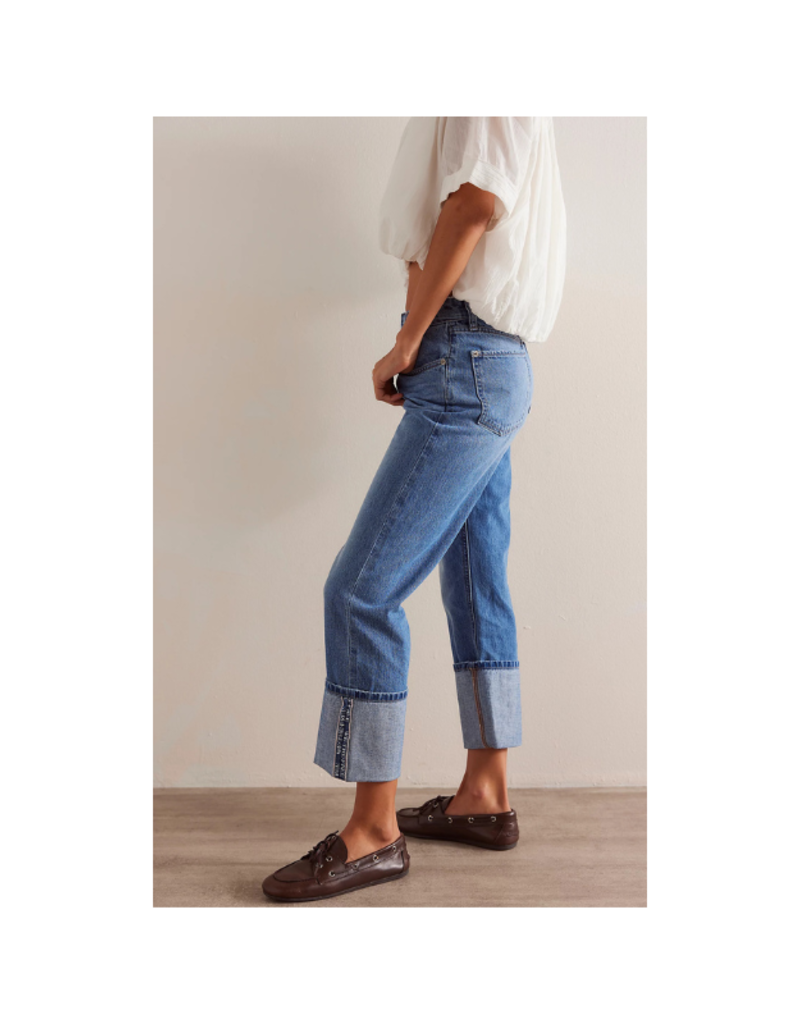 Free People Slim Shade Selvedge Jean in True Blue by Free People
