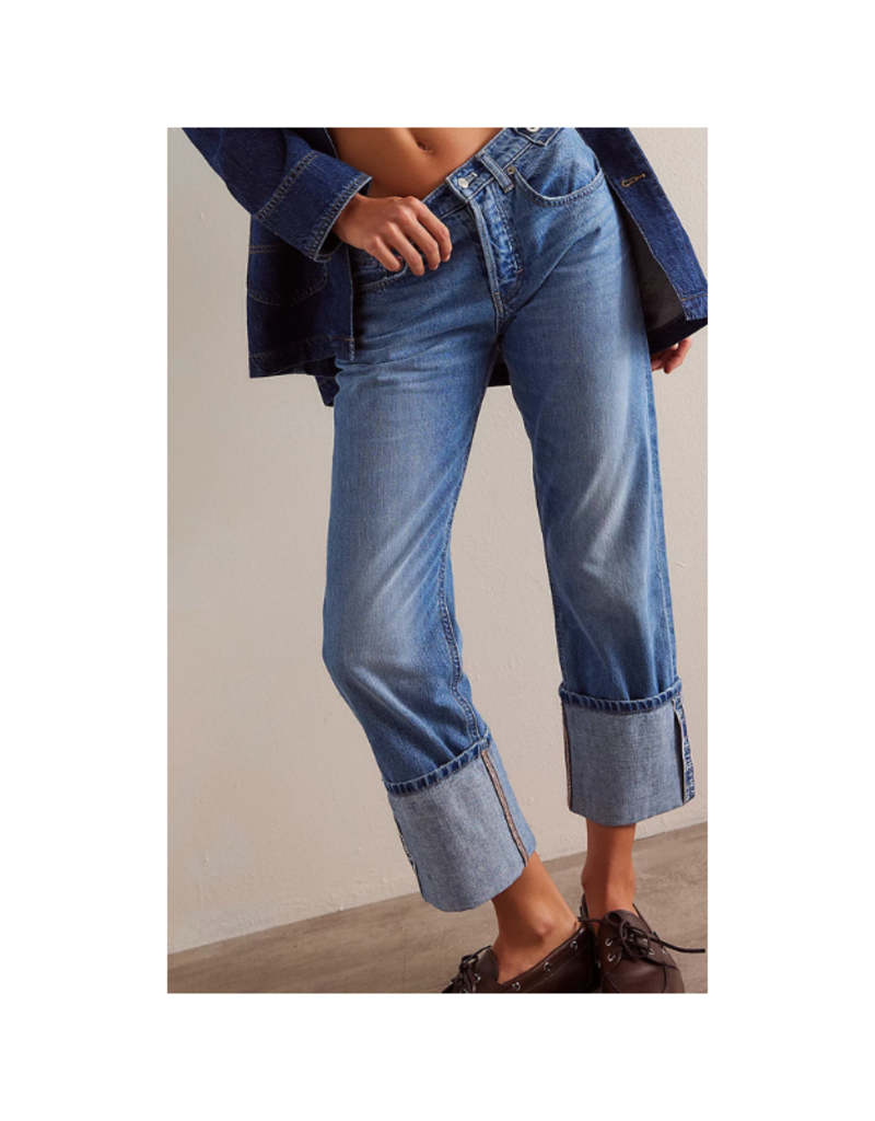 Free People Slim Shade Selvedge Jean in True Blue by Free People