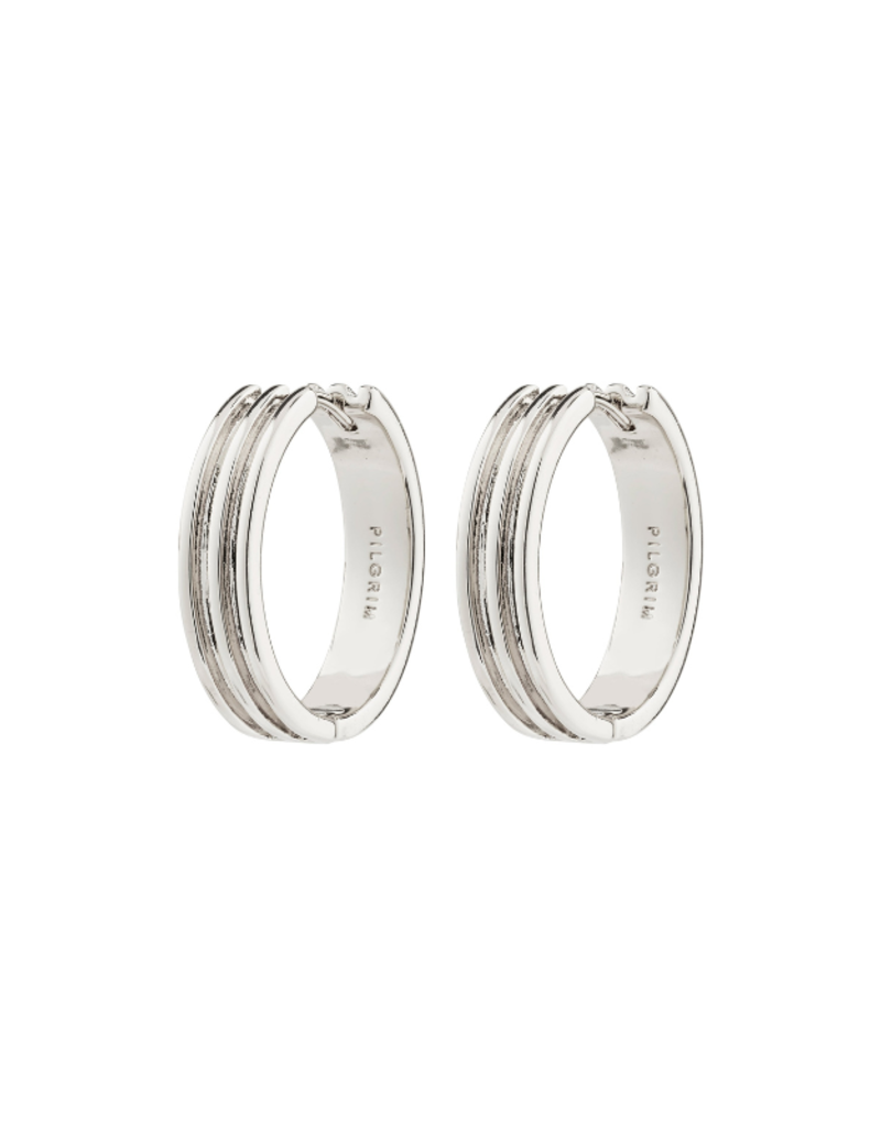 PILGRIM Bennett Silver Hoop Earrings by Pilgrim