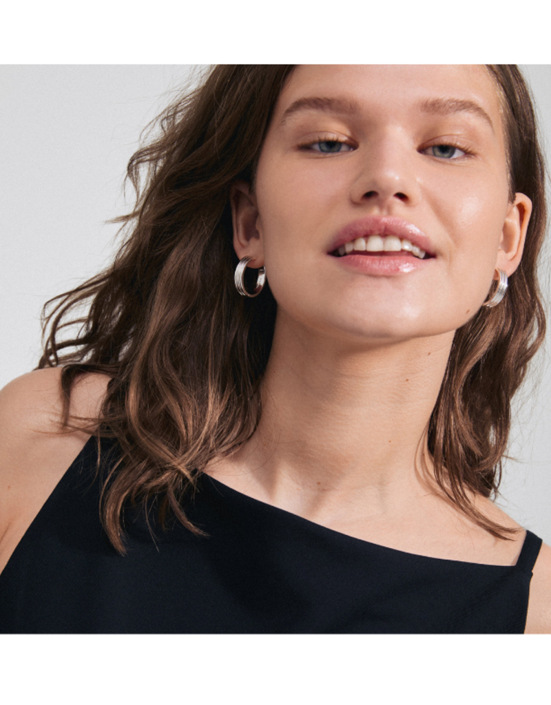 PILGRIM Bennett Silver Hoop Earrings by Pilgrim