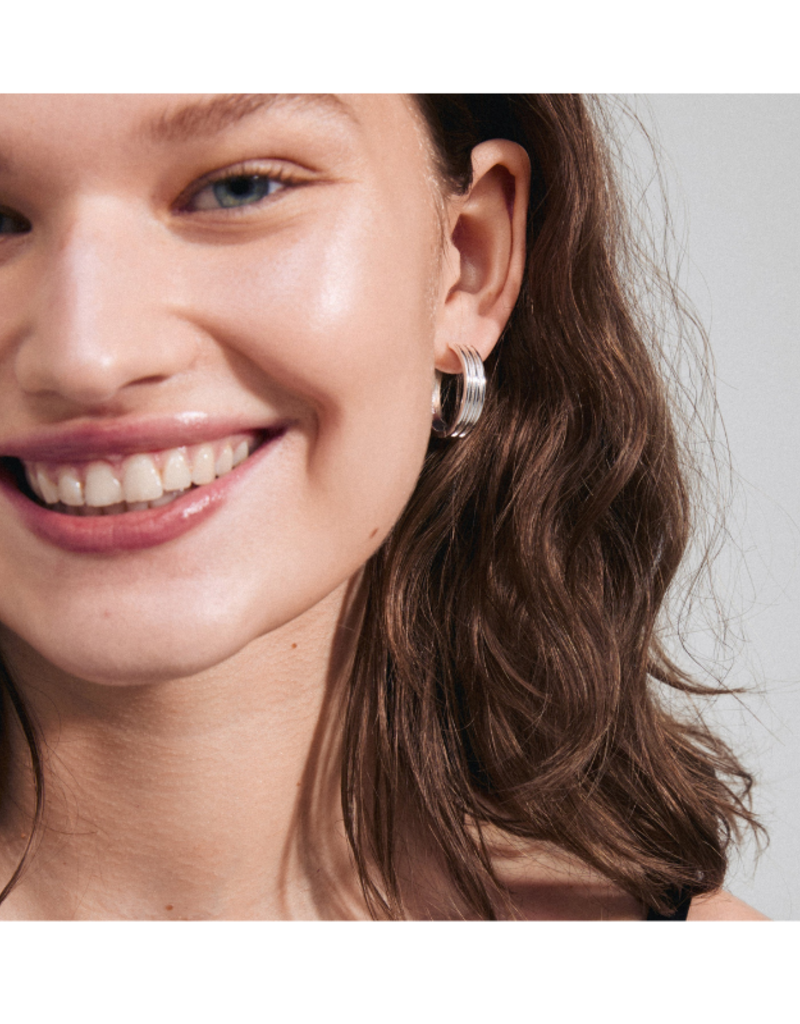 PILGRIM Bennett Silver Hoop Earrings by Pilgrim